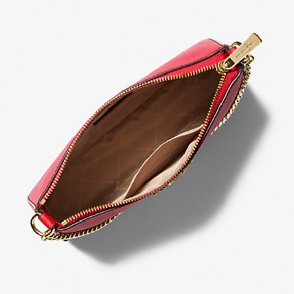 MICHAEL KORS 100% Leather Crossbody Bag, Bright Red w/ Gold Accents - Picture 3 of 8